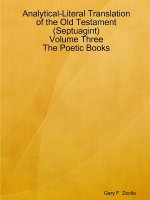 Analytical-Literal Translation of the Old Testament (Septuagint) - Volume Three - the Poetic Books