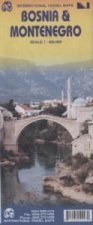 International Travel Map ITM Bosnia & Montenegro