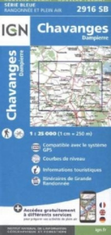 IGN Karte, Serie Bleue Chavanges, Dampier