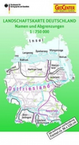 Landschaftskarte Deutschland, mit Bestäbung