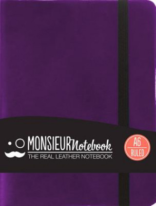 Monsieur Notebook Leather Journal - Purple Ruled Small