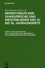 Katalog Der Toene: Bd. 2,1 Einleitung, Toene, Register Zu Melodieuberlieferung Und Tonnamen; Bd. 2,2 Register Zu Den Tonschemata
