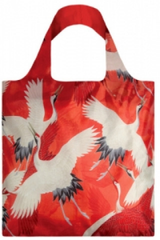 LOQI Bag Woman's Haori / White and Red Cranes