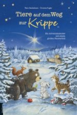 Tiere auf dem Weg zur Krippe. Ein Adventskalender mit einem großen Fensterbild