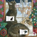 Ivory Cats Christmas Window advent calendar (with stickers)