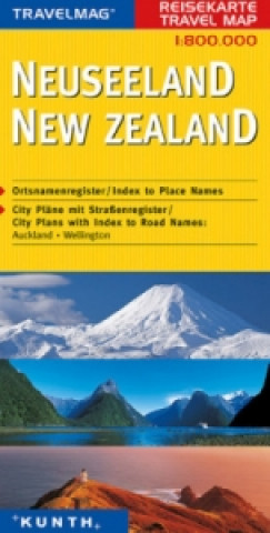 Travelmag KUNTH Reisekarte Neuseeland 1:800 000. New Zealand