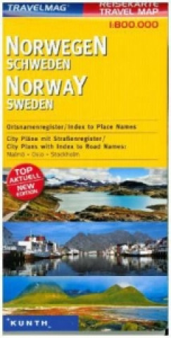 Travelmag KUNTH Reisekarte Norwegen, Schweden 1:800 000