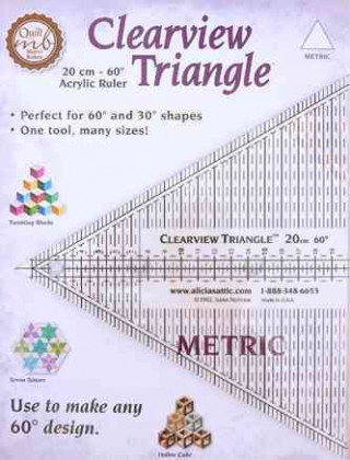 Clearview Triangle (TM) Metric 20 cm - 60 Degrees Acrylic Ru