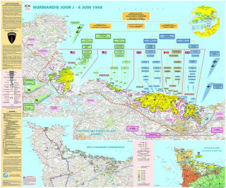 Normandy D-Day wall map laminated