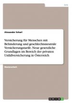 Versicherung fur Menschen mit Behinderung und geschlechtsneutrale Versicherungstarife. Neue gesetzliche Grundlagen im Bereich der privaten Unfallversi