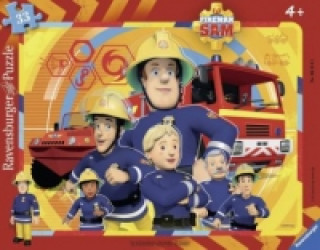 Ravensburger Kinderpuzzle - 06114 Sam, der Feuerwehrmann - Rahmenpuzzle für Kinder ab 4 Jahren, mit 33 Teilen