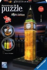 Ravensburger 3D Puzzle Big Ben bei Nacht 12588 - Das berühmte Bauwerk als Night Edition mit LED