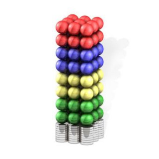 Magnetkugeln NEOBALLS Set 144-teilig grün-gelb-blau-rot