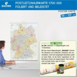 Kastanea Postleitzahlenkarte Deutschland, Edition Neoballs, 98 x 129 cm, beschichtet und beleistet
