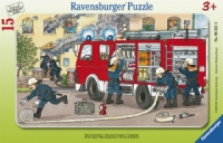 Ravensburger Kinderpuzzle - 06321 Mein Feuerwehrauto - Rahmenpuzzle fďż˝r Kinder ab 3 Jahren, mit 15 Teilen