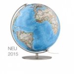 National Geographic Fusion Leuchtglobus, Fuß und Meridian aus gebürstetem Edelstahl