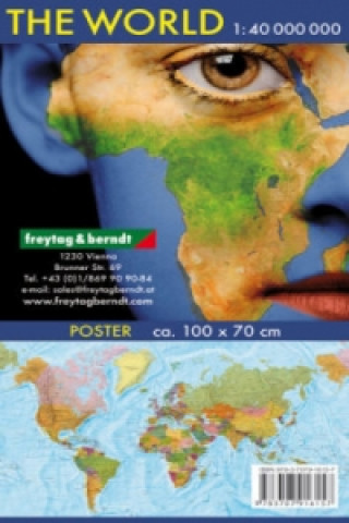 Freytag & Berndt Poster, Wandkarte: The World, international, Poster 1:40.000.000, Plano in Rolle