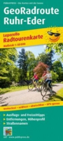 PublicPress Leporello Radtourenkarte GeoRadroute Ruhr-Eder