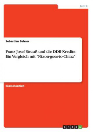 Franz Josef Strauß und die DDR-Kredite. Ein Vergleich mit 