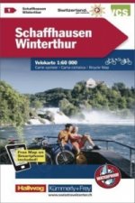 Kümmerly+Frey Karte Radwanderkarte Schweiz Schaffhausen, Winterthur Velokarte