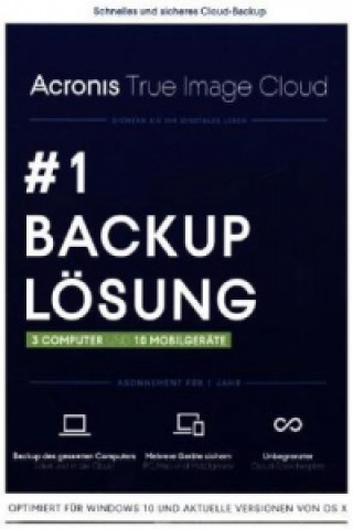 Acronis True Image Cloud 2016 für 3 PCs + 10 Geräte, DVD-ROM