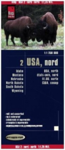 Reise Know-How Landkarte USA, Nord / USA, North (1:1.250.000) : Idaho, Montana, Wyoming, North Dakota, South Dakota, Nebraska. USA, North / États-Unis