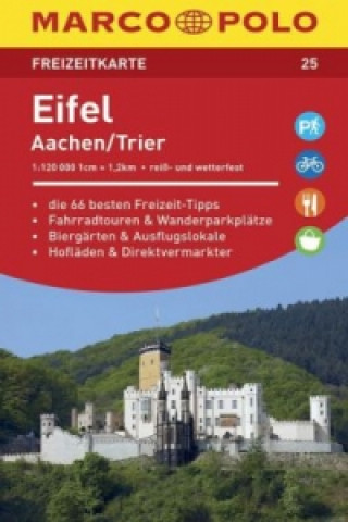 MARCO POLO Freizeitkarte Eifel, Aachen, Trier 1:120 000