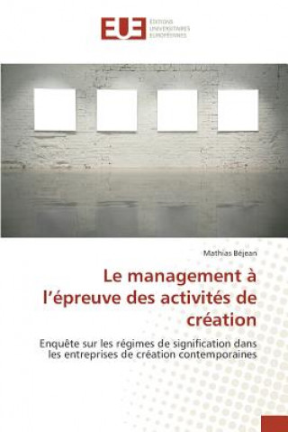 Le Management A L Epreuve Des Activites de Creation