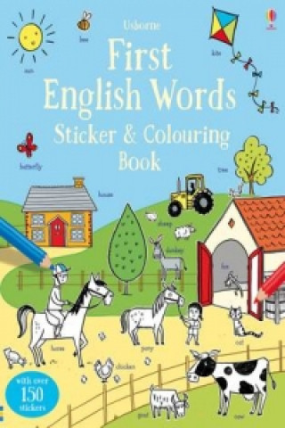 First English Words Sticker and Colouring Book