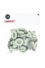 Stempelset Moosgummi Buchstaben und Zahlen Schriftart 