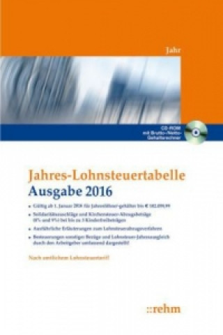 Jahres-Lohnsteuertabelle 2016, m. CD-ROM