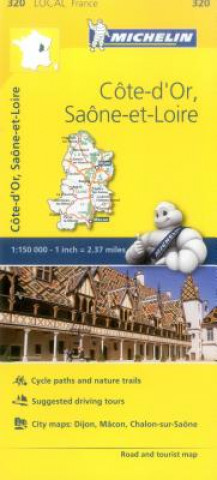 Cote-d'Or, Saone-et-Loire - Michelin Local Map 320