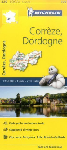 Correze, Dordogne - Michelin Local Map 329