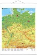 Stiefel Wandkarte Großformat Deutschland physisch laminiert mit Metallleisten