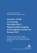 Transfer of Title Concerning Movables Eigentumsuebertragung an Beweglichen Sachen in Europa Teil I