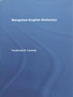 Mongolian-English Dictionary