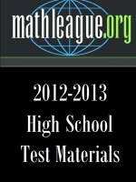High School Test Materials 2012-2013