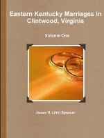 Eastern Kentucky Marriages in Clintwood, Virginia - Volume One