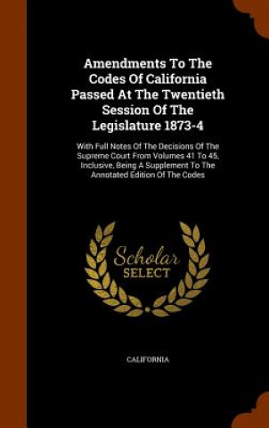 Amendments to the Codes of California Passed at the Twentieth Session of the Legislature 1873-4