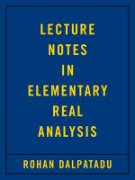 Lecture Notes in Elementary Real Analysis