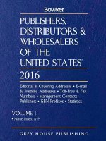 Publishers, Distributors & Wholesalers in the US, 2016