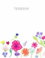 Notebook, Large, 8.5 X 11, Ruled + Grid Notes, Floral Cover Theme