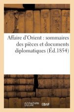 Affaire d'Orient: Sommaires Des Pieces Et Documents Diplomatiques, Relatifs A La Question d'Orient