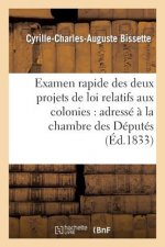 Examen Rapide Des Deux Projets de Loi Relatifs Aux Colonies: Adresse A La Chambre Des Deputes