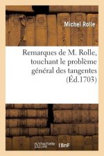 Remarques de M. Rolle, de l'Academie Royale Des Sciences, Touchant Le Problesme General