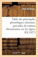 Table Des Principales Phonetiques Chinoises, Precedee de Notions Elementaires Sur Les Signes