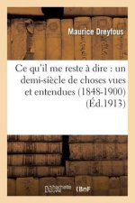 Ce Qu'il Me Reste A Dire: Un Demi-Siecle de Choses Vues Et Entendues (1848-1900)