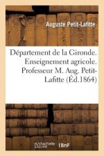 Departement de la Gironde. Enseignement Agricole. Professeur M. Aug. Petit-Lafitte