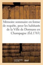 Memoire Sommaire En Forme de Requete, Pour Les Habitants de la Ville de Dormans En Champagne