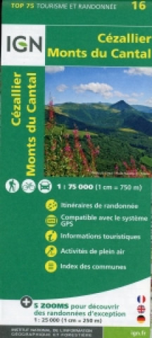 IGN Karte, Tourisme et Randonnée Cezallier - Monts du Cantal